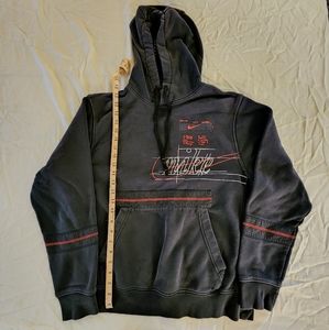 Nike Hoodie Size Small Black Red Print